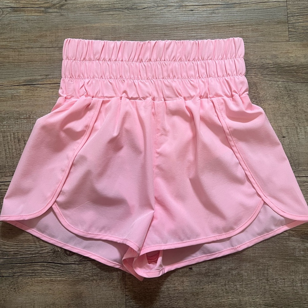 Pink Lily - light pink high rise athletic shorts
